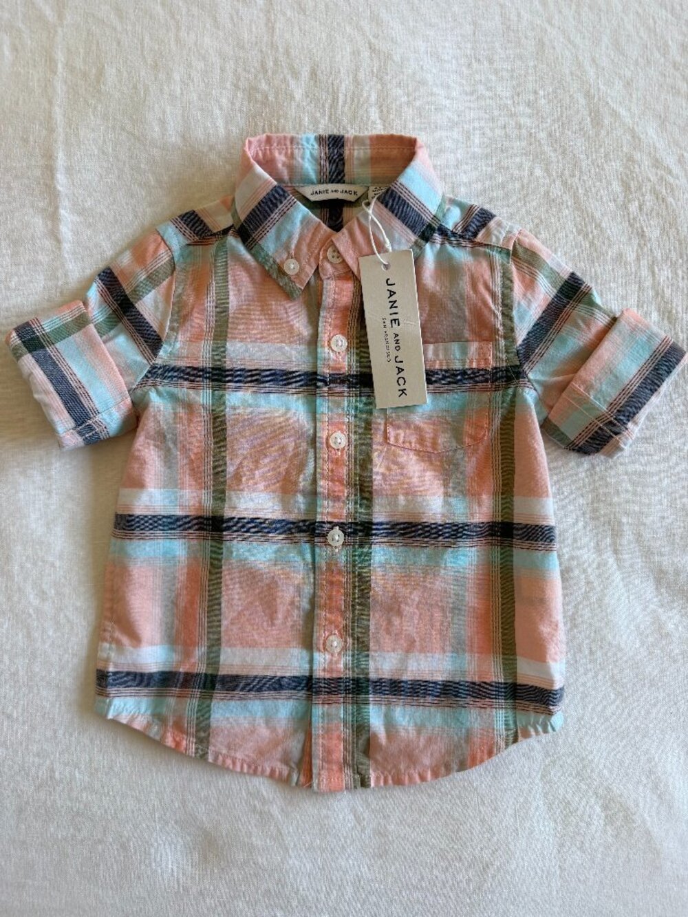 Janie and Jack plaid button up - 6-12mo - NWT